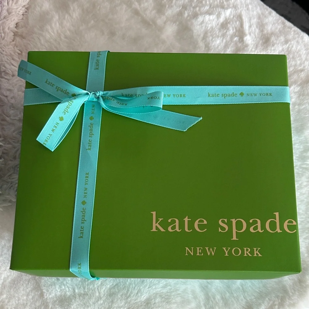 Kate Spade Green/Blue Gift Box with Blue Ribbon